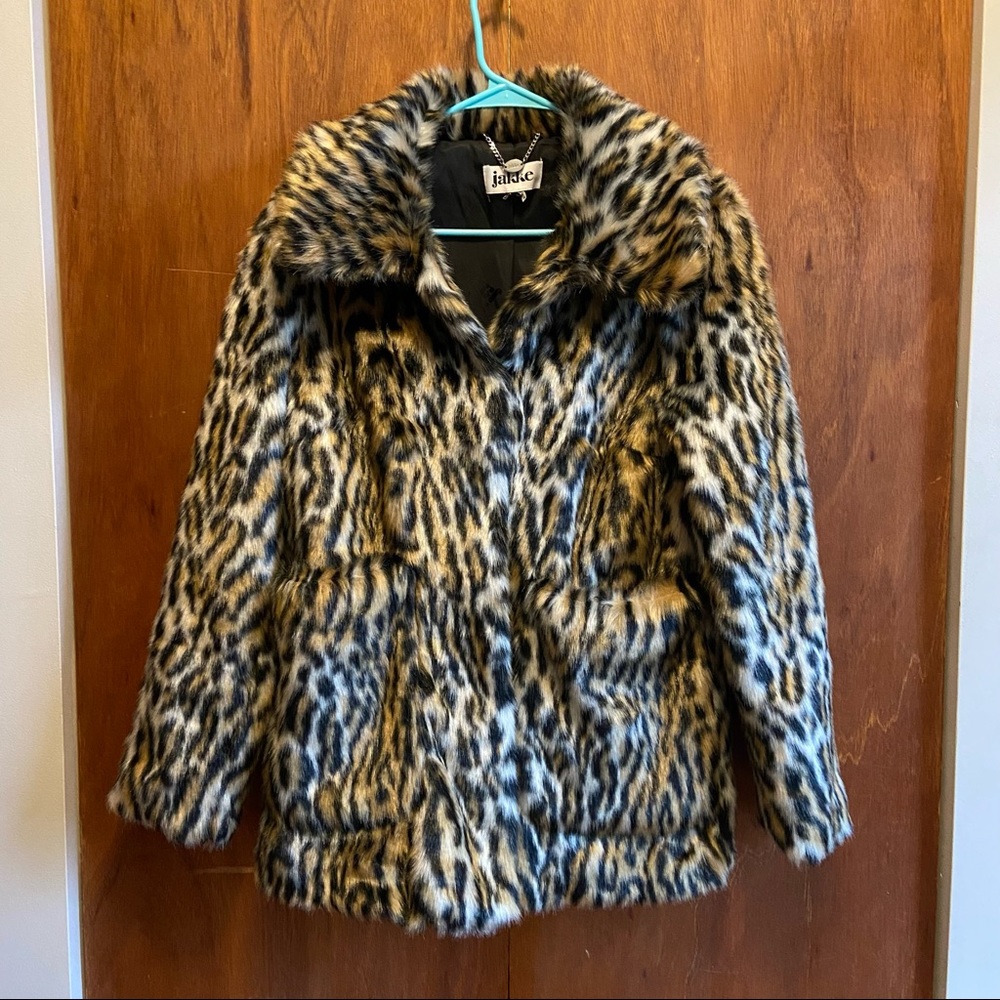 Jakke Faux Fur Leopard Print Coat
